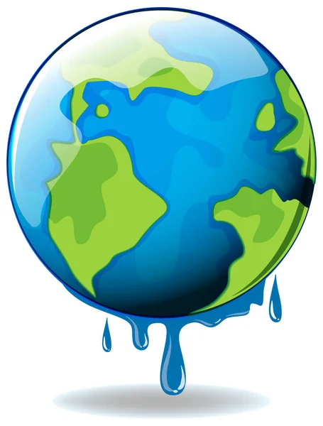 Réchauffement climatique avec fonte de la terre — Image vectorielle