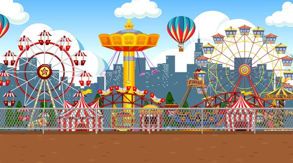 Outdoor fun park scene leeg — Stockvector