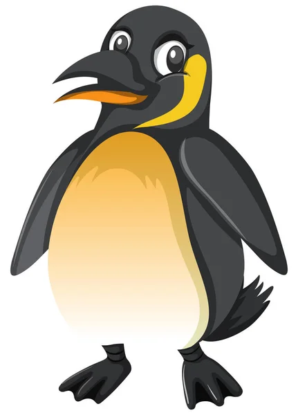 Aranyos Pingvin Fehér Háttér Illusztráció — Stock Vector