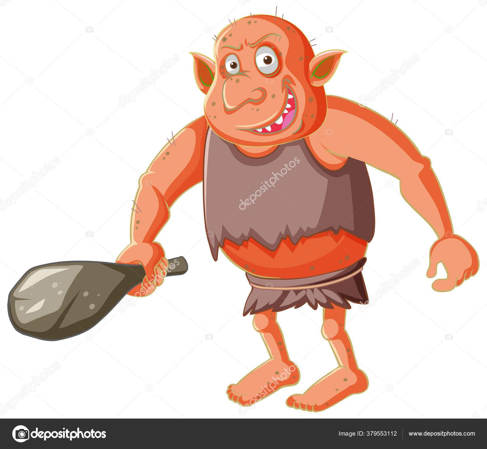 고블린 트롤이 캐릭터에서 도구를 스톡 벡터 - ©blueringmedia 379553112, image size:1600x1475