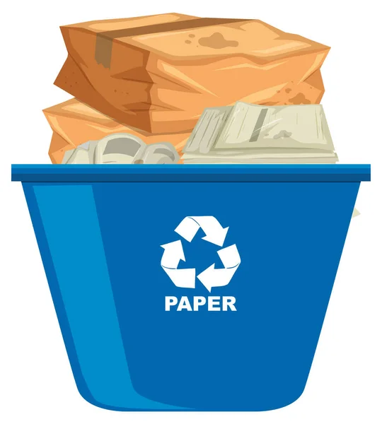 Caixas Reciclagem Azul Com Símbolo Reciclagem Ilustração Fundo Branco —  Vetores de Stock