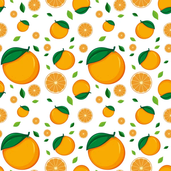 Diseño Fondo Sin Costuras Con Ilustración Naranjas Frescas — Vector de stock