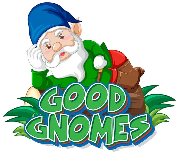 Bon Logo Gnomes Sur Fond Blanc Illustration — Image vectorielle