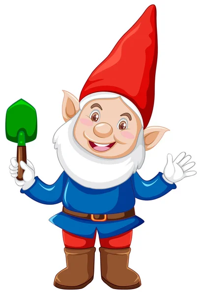 Gnome Com Personagem Desenho Animado Sobre Fundo Branco Sobre Fundo —  Vetores de Stock