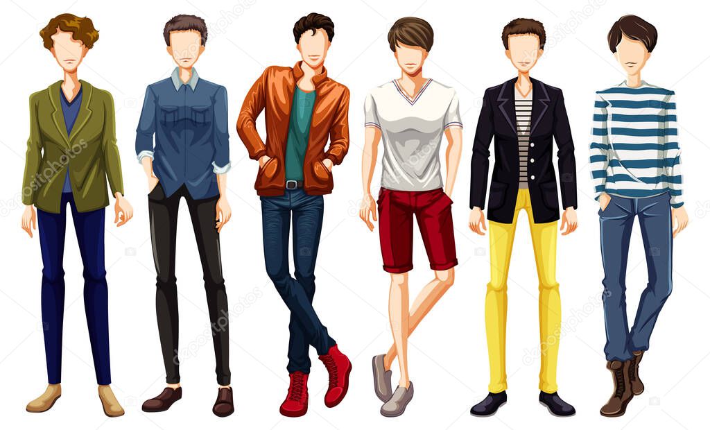 Set of male character illustration