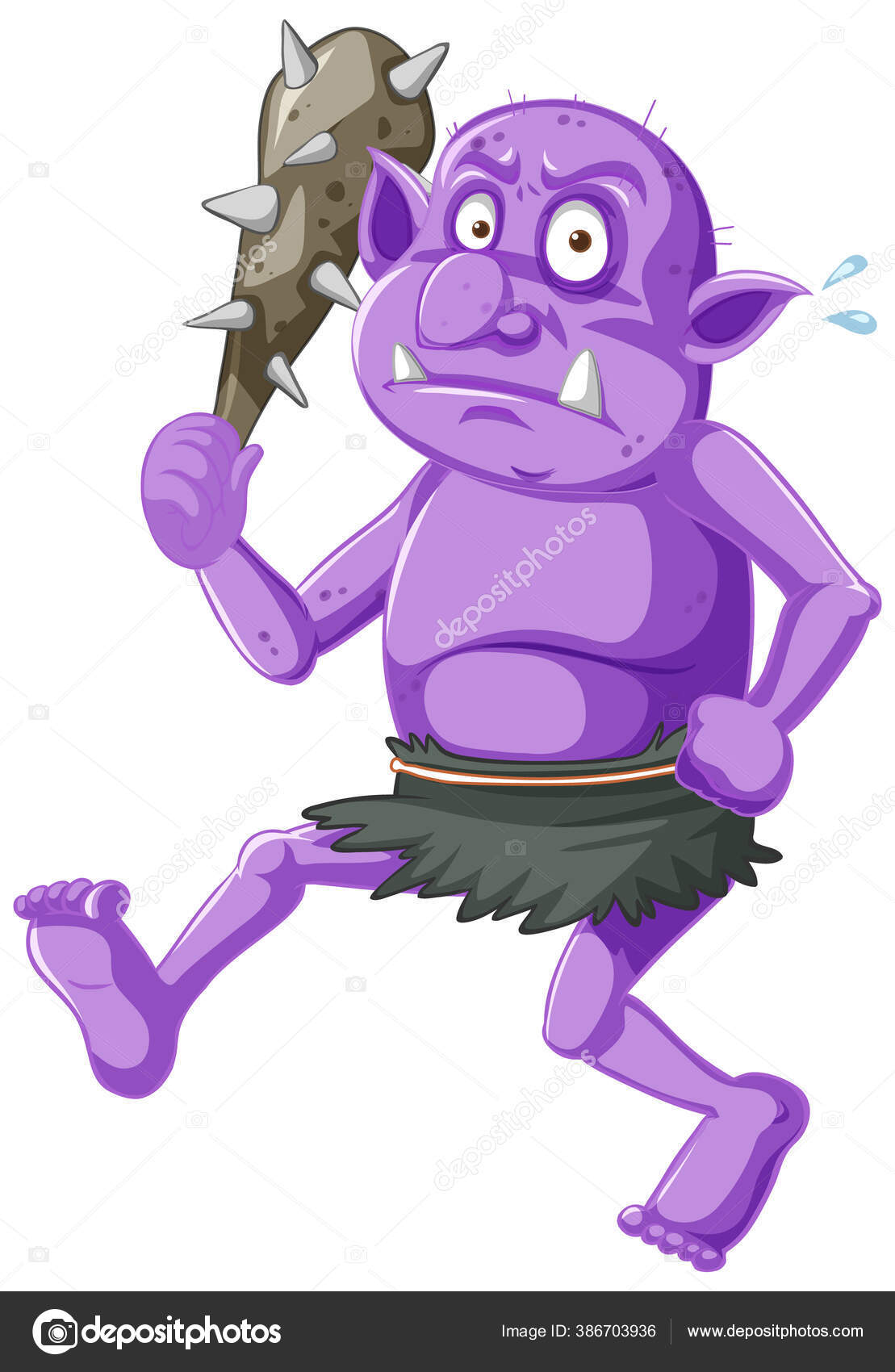 독자적 캐릭터의 도구를 보라색 고블린 스톡 벡터 - ©blueringmedia 386703936, image size:1109x1700