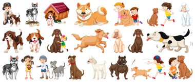 Köpek çizgi film karakteri çizimleri
