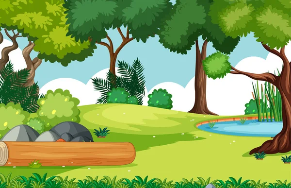 Fondo Vacío Paisaje Del Parque Natural Ilustración — Vector de stock