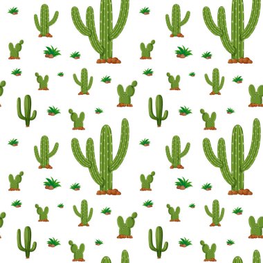 Kaktüs bitkileriyle kusursuz bir arkaplan tasarımı
