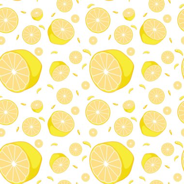 Sarı limon illüstrasyonlu kusursuz arkaplan tasarımı