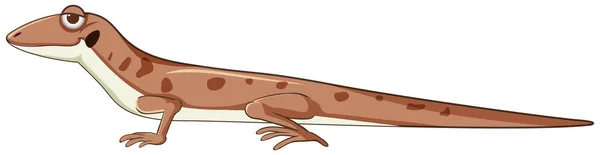 Gecko Lizard Brown Cartoon Style Isolated Illustration — Stock Vector