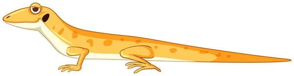 Gecko Lagarto Estilo Dibujos Animados Amarillo Ilustración Aislada — Archivo Imágenes Vectoriales