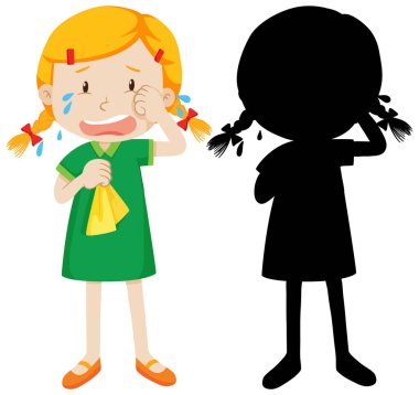 GIrl 'ün silüeti için ağlıyor.