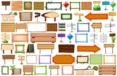 Çeşitli işaret illüstrasyonları kümesi