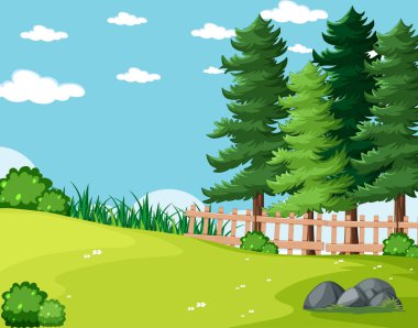 Boş arkaplan doğa parkı manzarası çizimi