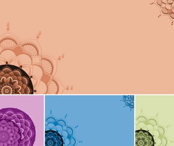 Hermoso Color Mandala Fondo Ilustración — Archivo Imágenes Vectoriales