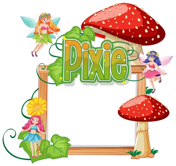 Logos Pixie Avec Bannière Vierge Sur Fond Blanc Illustration — Image vectorielle