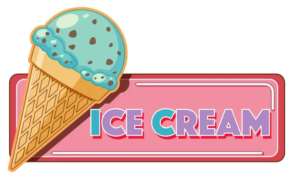 Изолированная Иллюстрация Логотипа Мороженого — стоковый вектор