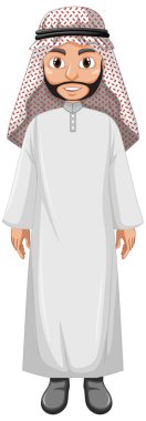 Arap kostümlü yetişkin adam arap çizimi
