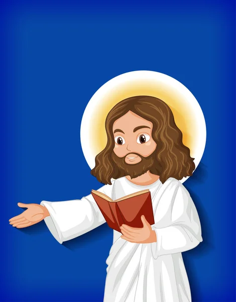 Μεμονωμένη Απεικόνιση Χαρακτήρα Κινουμένων Σχεδίων Του Ιησού — Διανυσματικό Αρχείο
