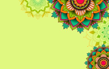 Mandala desenli arkaplan şablonu çizimi