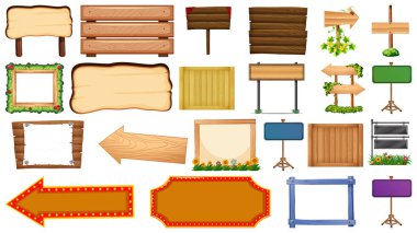 Çeşitli işaret illüstrasyonları kümesi