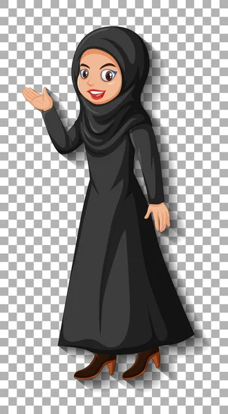 Indah Arab Wanita Kartun Karakter Ilustrasi - Stok Vektor