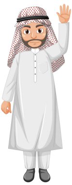 Arap kostümlü yetişkin adam arap çizimi