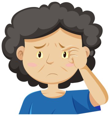 Sarılık illüstrasyonlu yaşlı kadın.