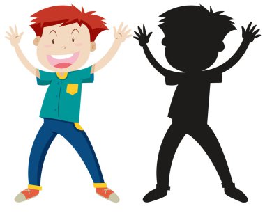 Silüeti olan komik bir adam.