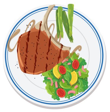 Tabaktaki yiyeceklerin hava görüntüsü