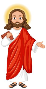 İsa duruş pozisyonunda vaaz veriyor karakter çizimi