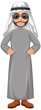 Arap kostümlü yetişkin adam arap çizimi