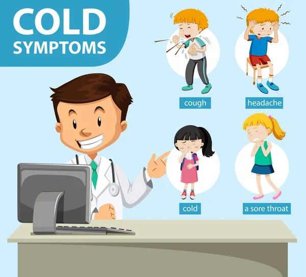 Medicinsk Infografik Kalla Symptom Illustration — Stock vektor