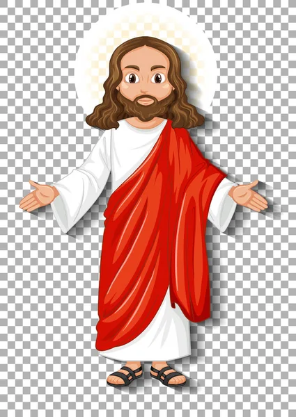 Illustration Isolée Personnage Dessin Animé Jésus — Image vectorielle