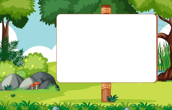 Banner Blanco Ilustración Escena Del Parque Natural — Archivo Imágenes Vectoriales