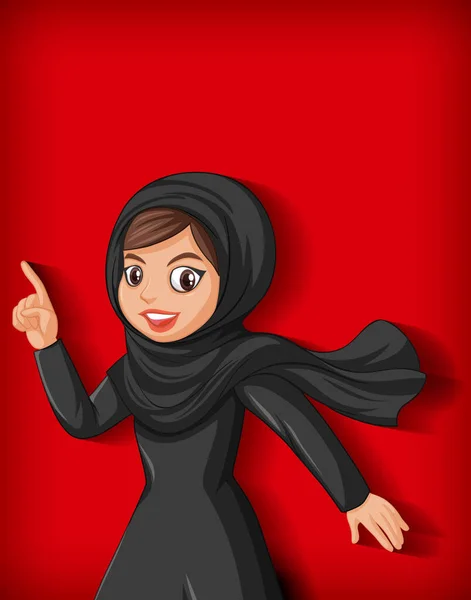 美丽的阿拉伯女性卡通人物插图 — 图库矢量图片