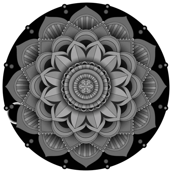 Mandala Motif Dessin Sur Fond Blanc Illustration — Image vectorielle