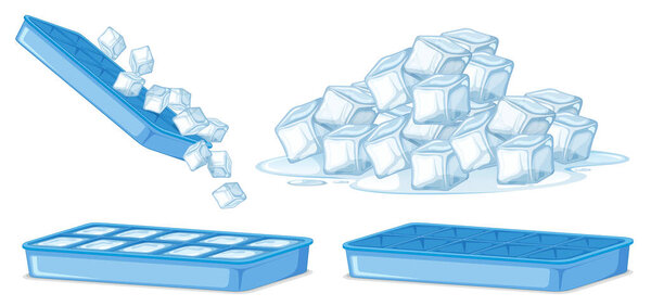 Ice cube on white background illustration