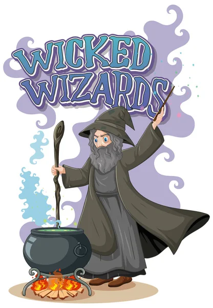 Wicked Kreatorów Logo Białym Tle Ilustracji — Wektor stockowy