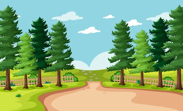 Lege Achtergrond Natuur Park Landschap Illustratie — Stockvector