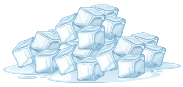 Cubo Ghiaccio Sfondo Bianco Illustrazione — Vettoriale Stock