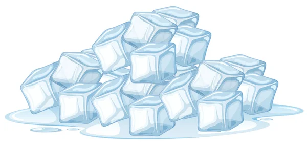 Cubo Hielo Sobre Fondo Blanco Ilustración — Vector de stock