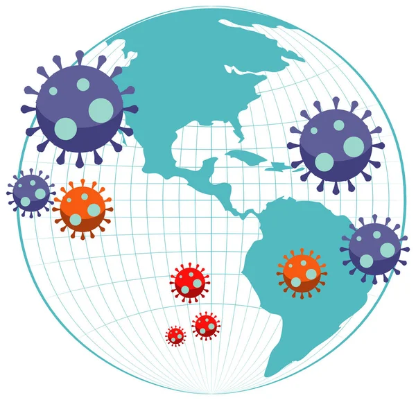 Ícone Coroonavírus Com Ilustração Ícone Globo Terrestre —  Vetores de Stock