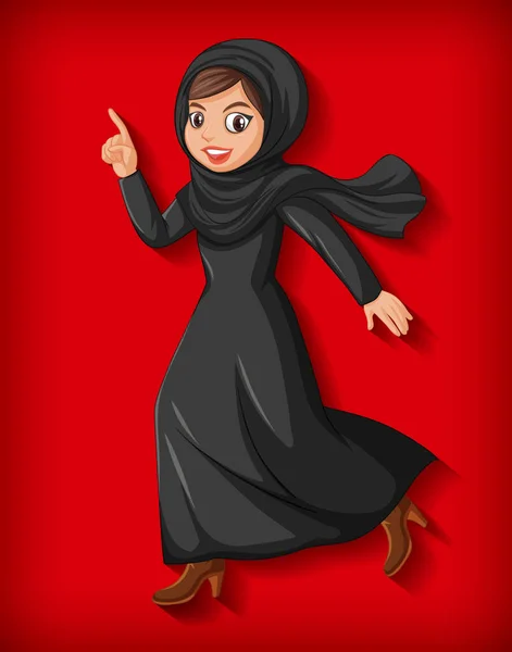 Indah Arab Wanita Kartun Karakter Ilustrasi - Stok Vektor