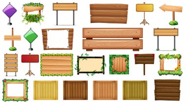 Çeşitli işaret illüstrasyonları kümesi