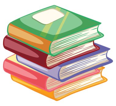 Beyaz arkaplan illüstrasyonunda izole edilmiş farklı renk kitapları çizim biçimi