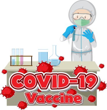 Covid aşı illüstrasyonunu icat eden bir laboratuvar.