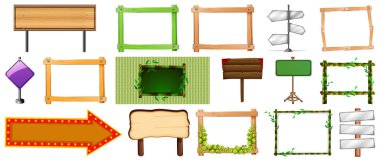 Çeşitli işaret illüstrasyonları kümesi