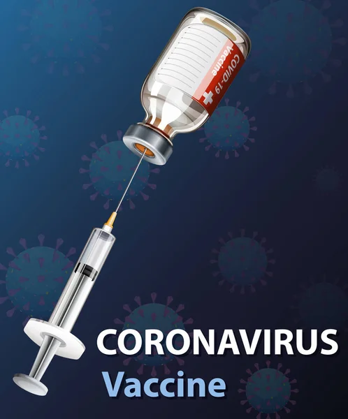 Vacina Contra Coronavírus Ilustração Seringa —  Vetores de Stock